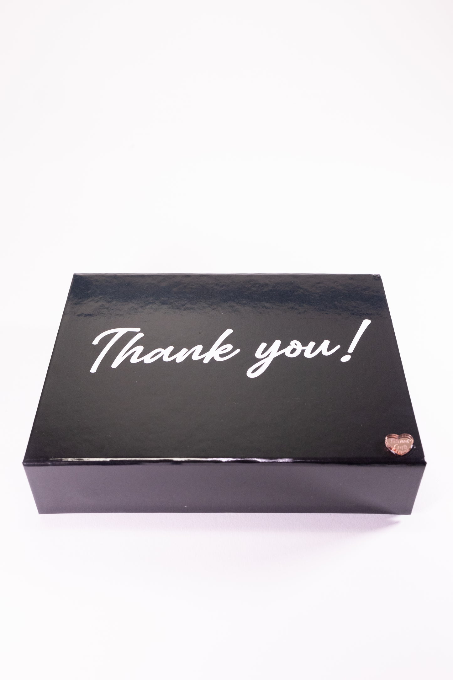 Black box with 'Thank you!' text on a white background